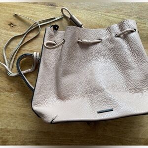 Rebecca Minkoff Blush Pebbled Leather Drawstring Shoulder Bag